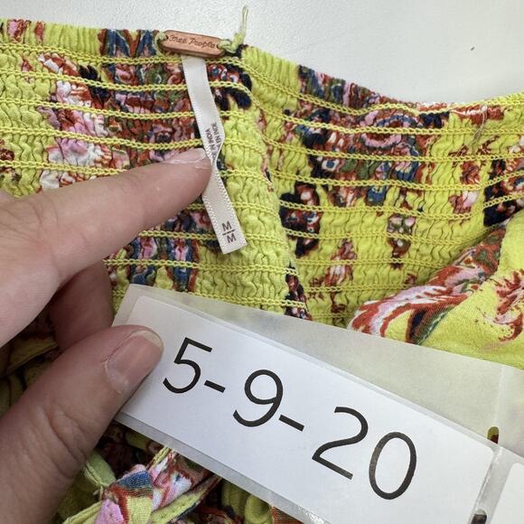 Free People Jumpsuit Womens Medium Bali Citrus Skies Boho Floral Wide Leg - Picture 7 of 11